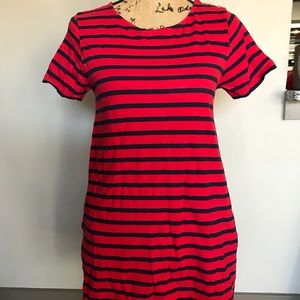 Blue and Red Striped Dress